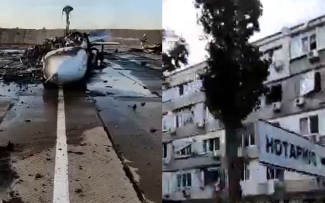 В оккупированном Крыму показали последствия взрывов на аэродроме ➤ Prozoro.net.ua