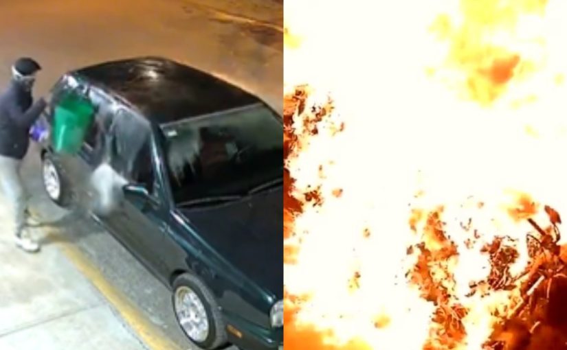 Un hombre intentó prender fuego a un coche, pero acabó quemándose ➤ Infotime.co