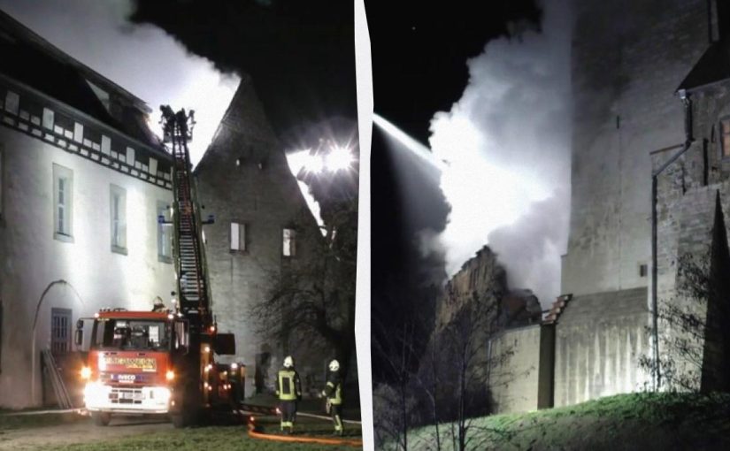 Пожежа в Німеччині знищила частину середньовічного замку ➤ Infotime.co
