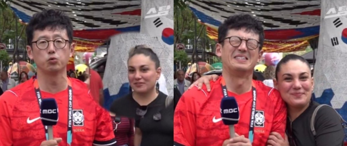 Un incidente inesperado en el Mundial de 2026: una aficionada mexicana besó a un periodista surcoreano durante una transmisión en vivo