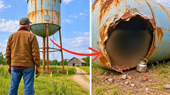 Ein Wasserturm steht jahrzehntelang unberührt da … dann stürzt er ein und enthüllt ein schockierendes Geheimnis ➤ Главное.net